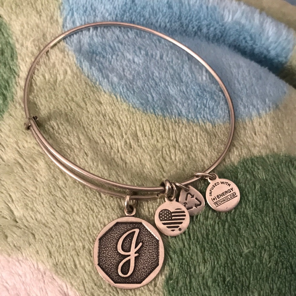 Alex and Ani Silver “J” Initial Bracelet